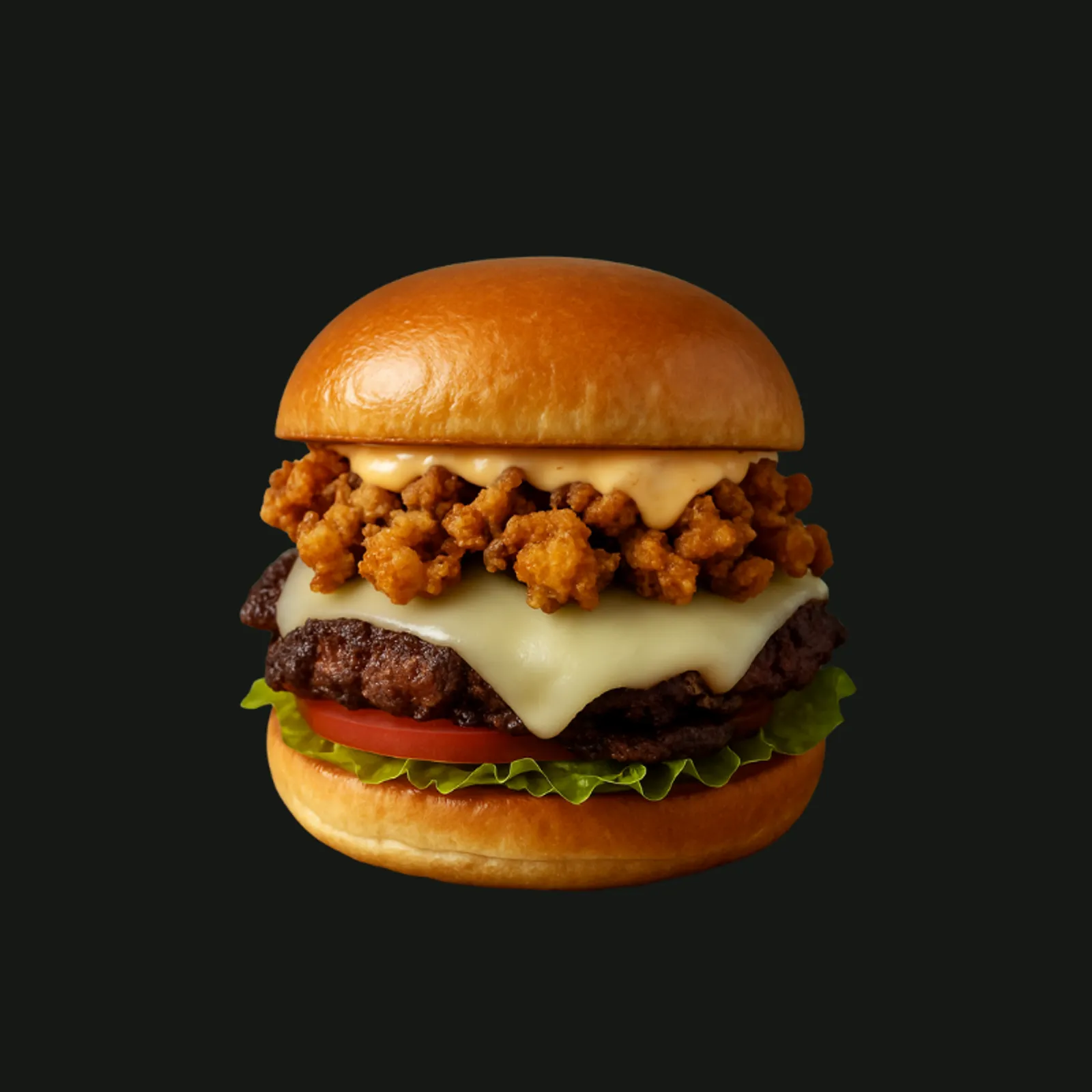 Smash burger with cheese and bacon